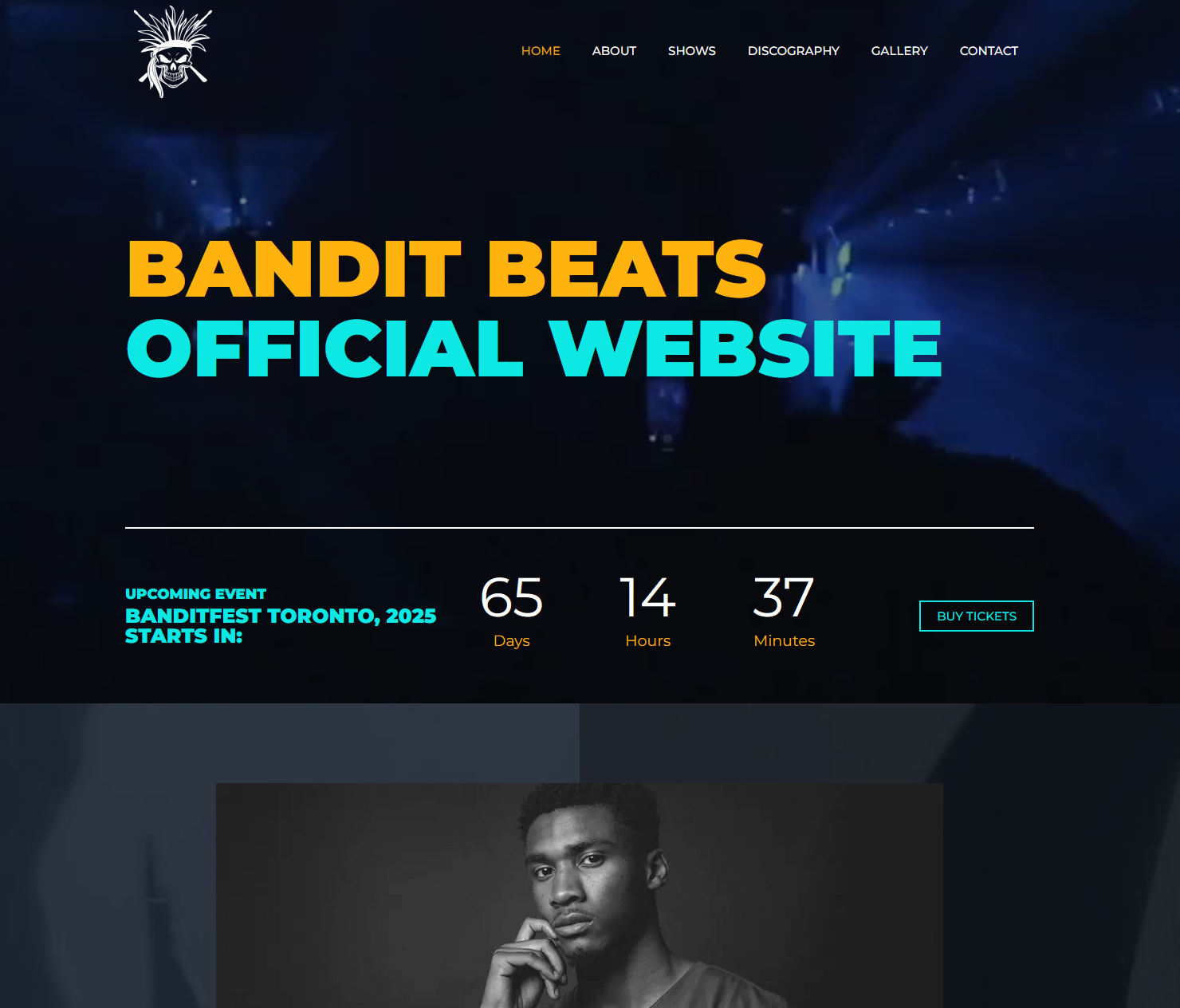 Bandit Beats music website shown on desktop