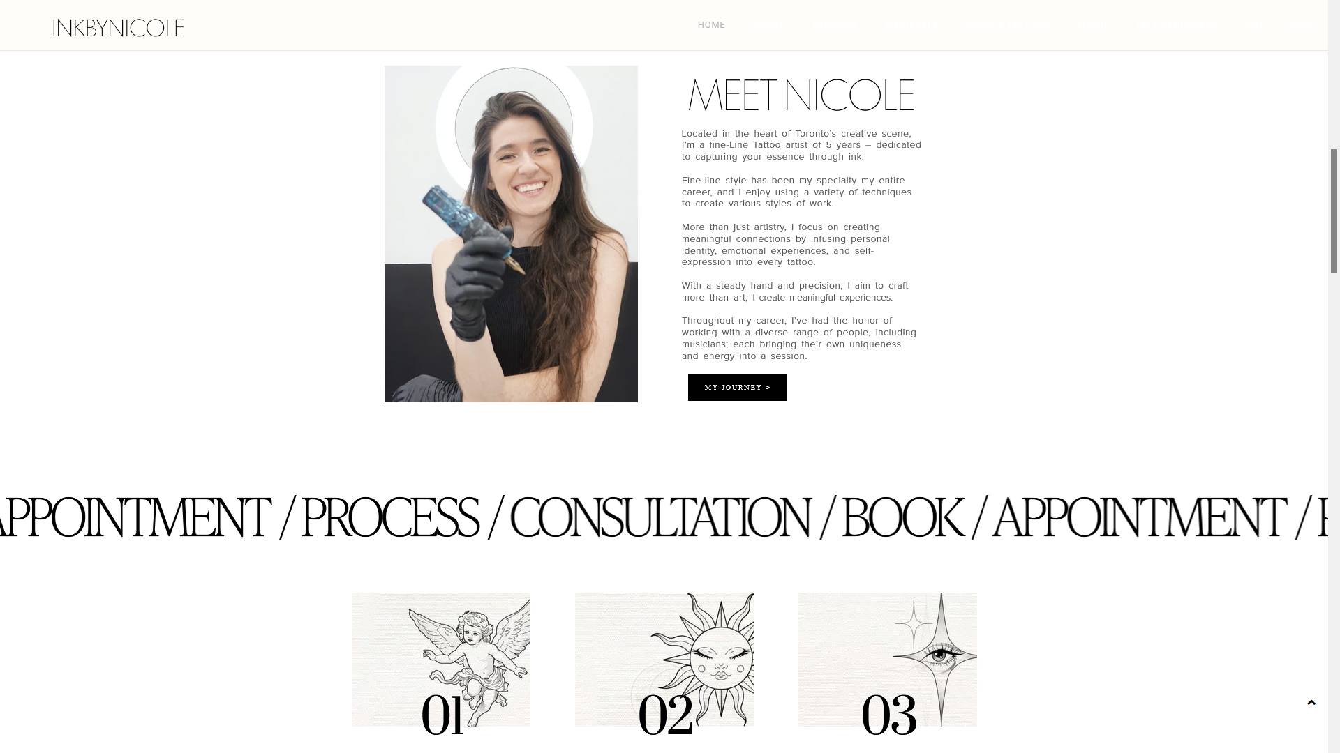 Ink by Nicole fine-line tattoo artist website home page